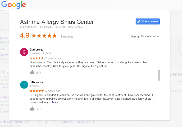 Asthma Allergy Sinus Center Gordana Gligoric MD "San Antonio’s Best
